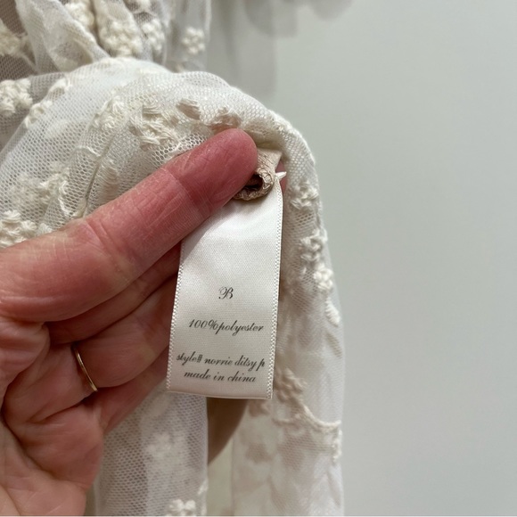 Arula cream floral lace nude underlay maxi dress wedding formal shower NEW - Picture 10 of 12